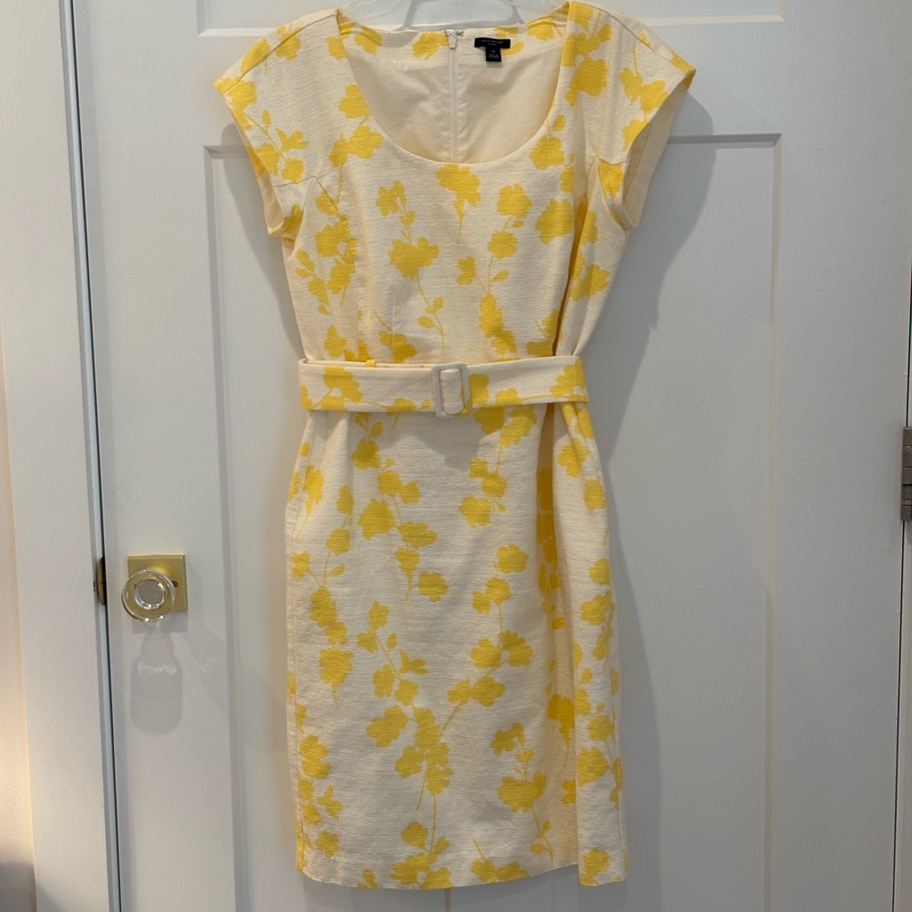 Ann Taylor Cream and Yellow Floral Dress